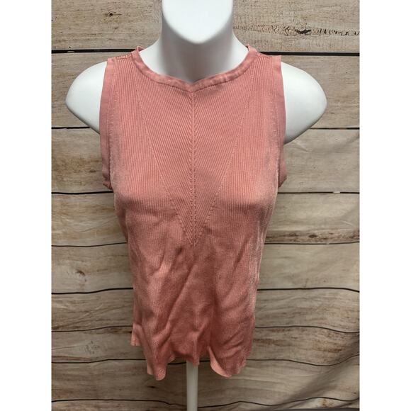 White House Black Market Blouse Womens Size Medium Coral Sleeveless Shirt - Picture 7 of 13